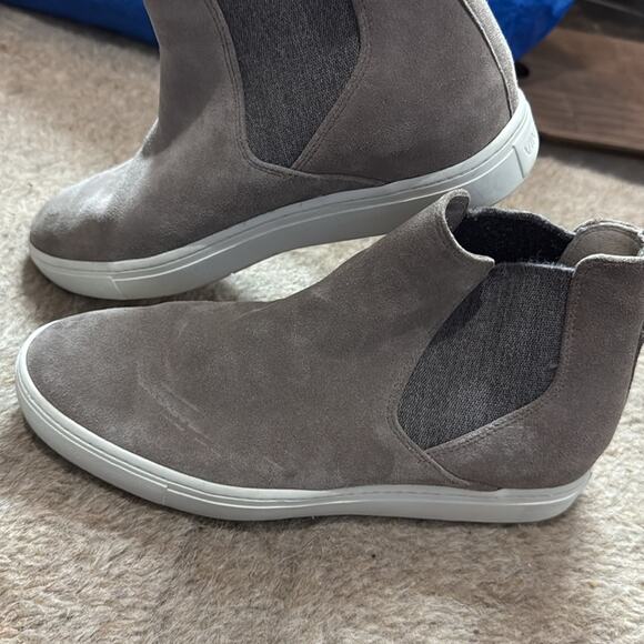 Vince Suede High Top Sneakers Gray Taupe Size 7.5 - Picture 5 of 8